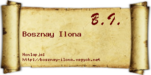 Bosznay Ilona névjegykártya