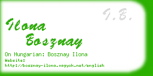 ilona bosznay business card